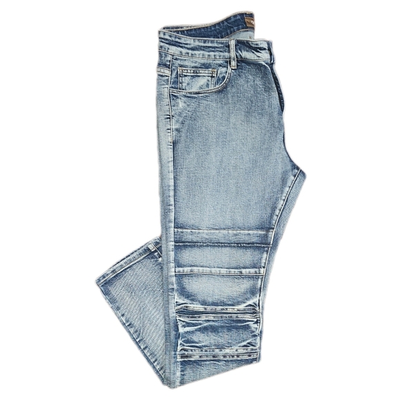 Crysp Denim Distressed ridged blue jeans, size 38x32 - Picture 6 of 6